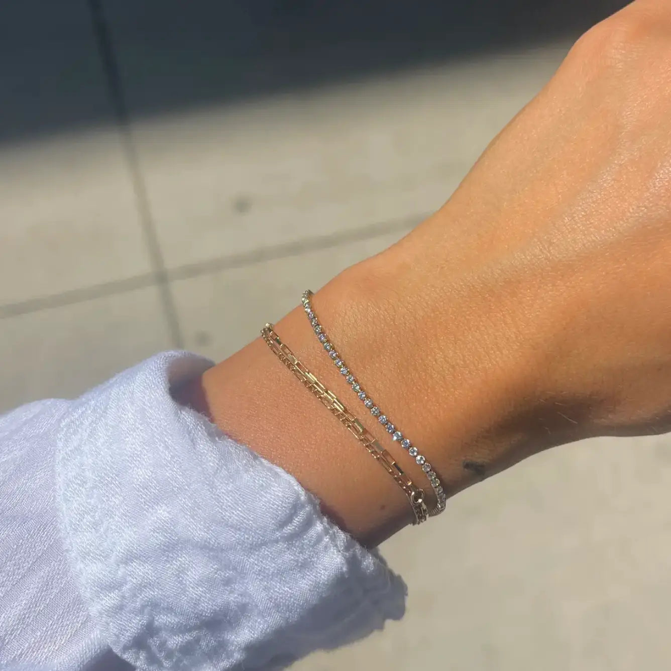 Silver Micro Tennis Bracelet- Waterproof