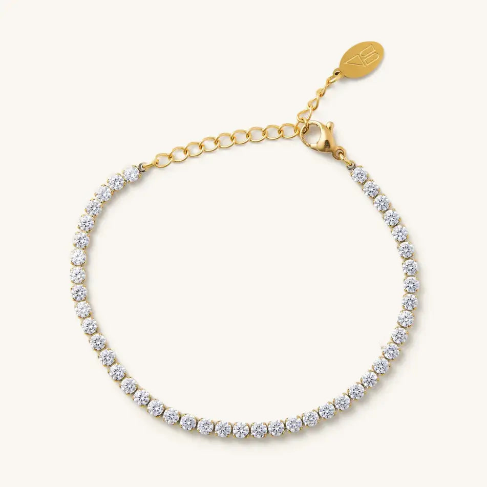 Gold Shimmer Tennis Bracelet- Waterproof