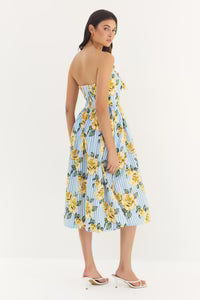 Blue/Yellow Multi Striped Sommer Dress