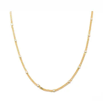 18K Gold Dainty Cz Choker