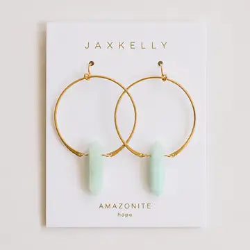 Gold Gemstone Hoops