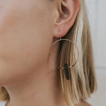 Gold Gemstone Hoops