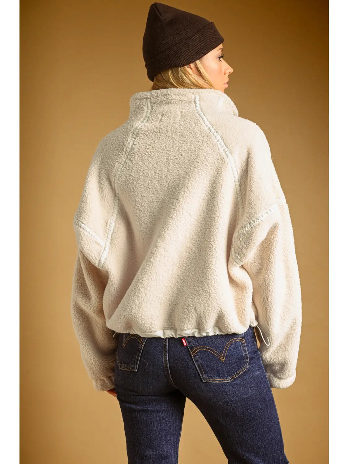 Half Zip Up Sherpa Pullover