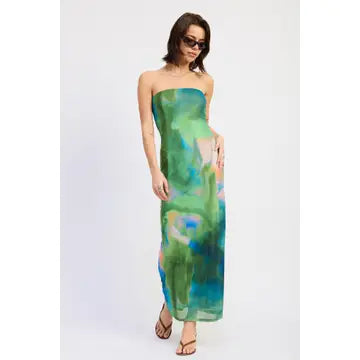 Printed Midi Tube Dress