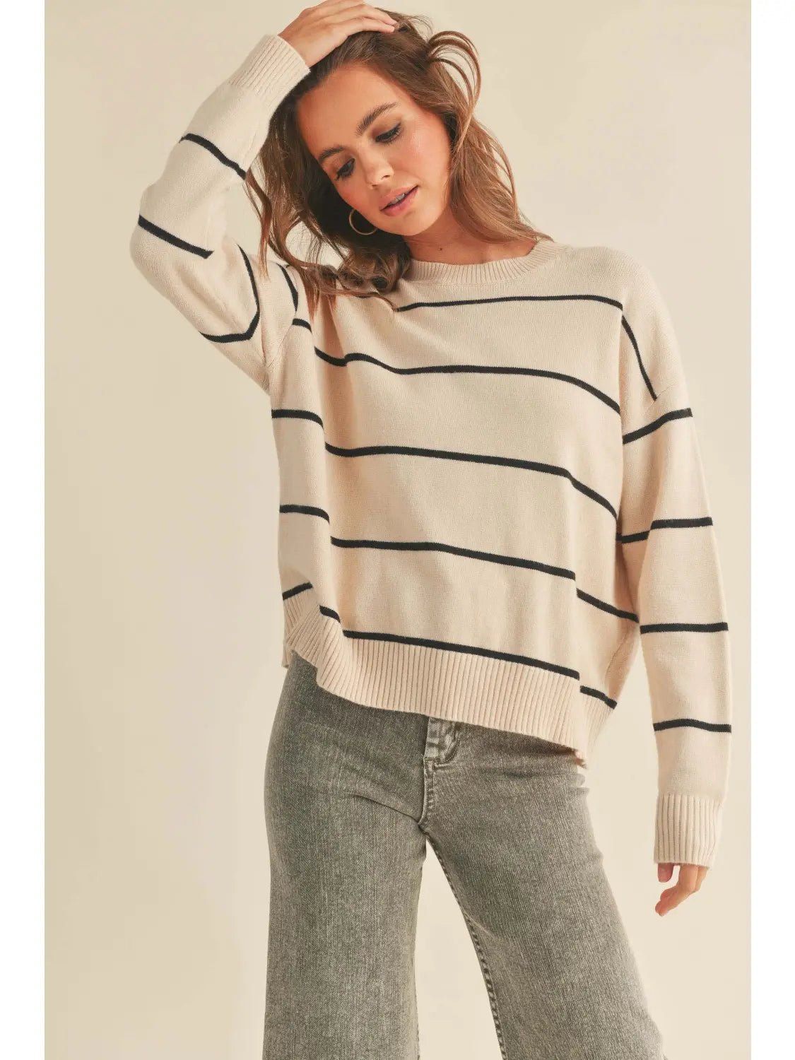 Striped Pattern Sweater Top