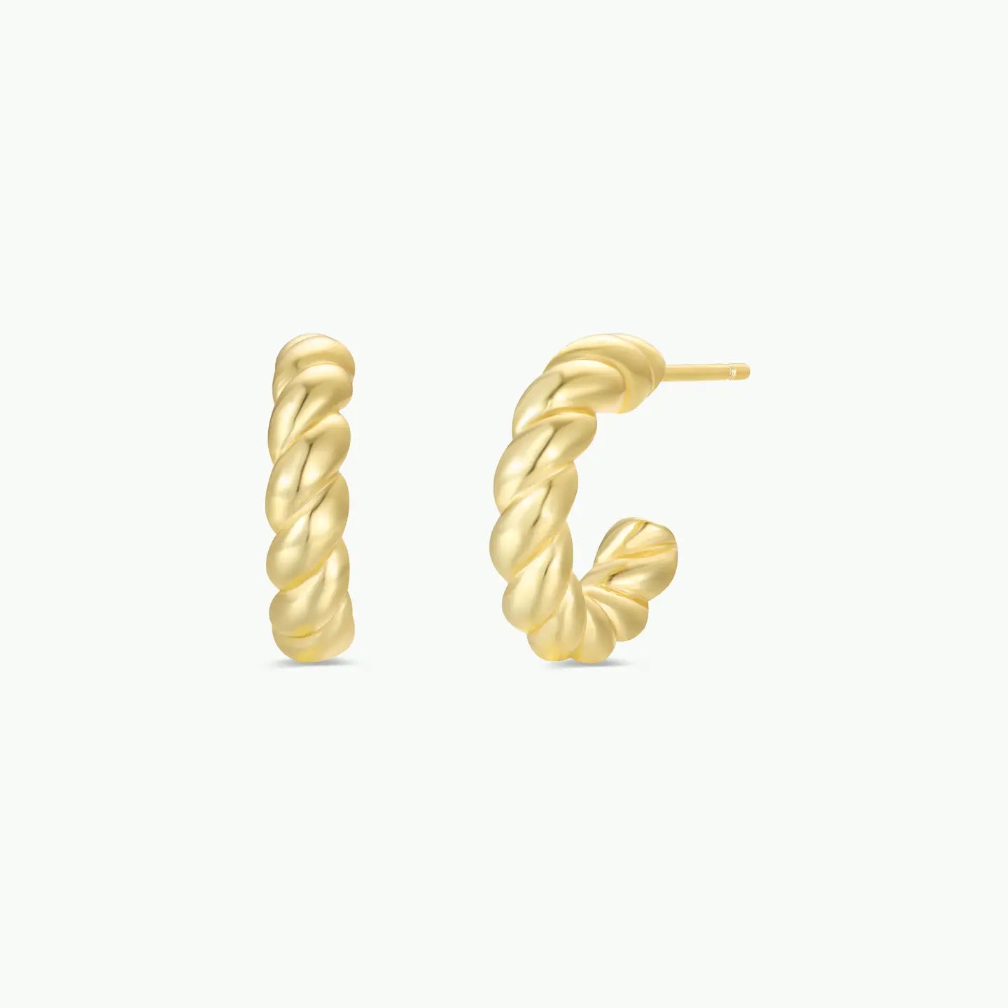Gold Hoop - Twisted - Gold Earrings