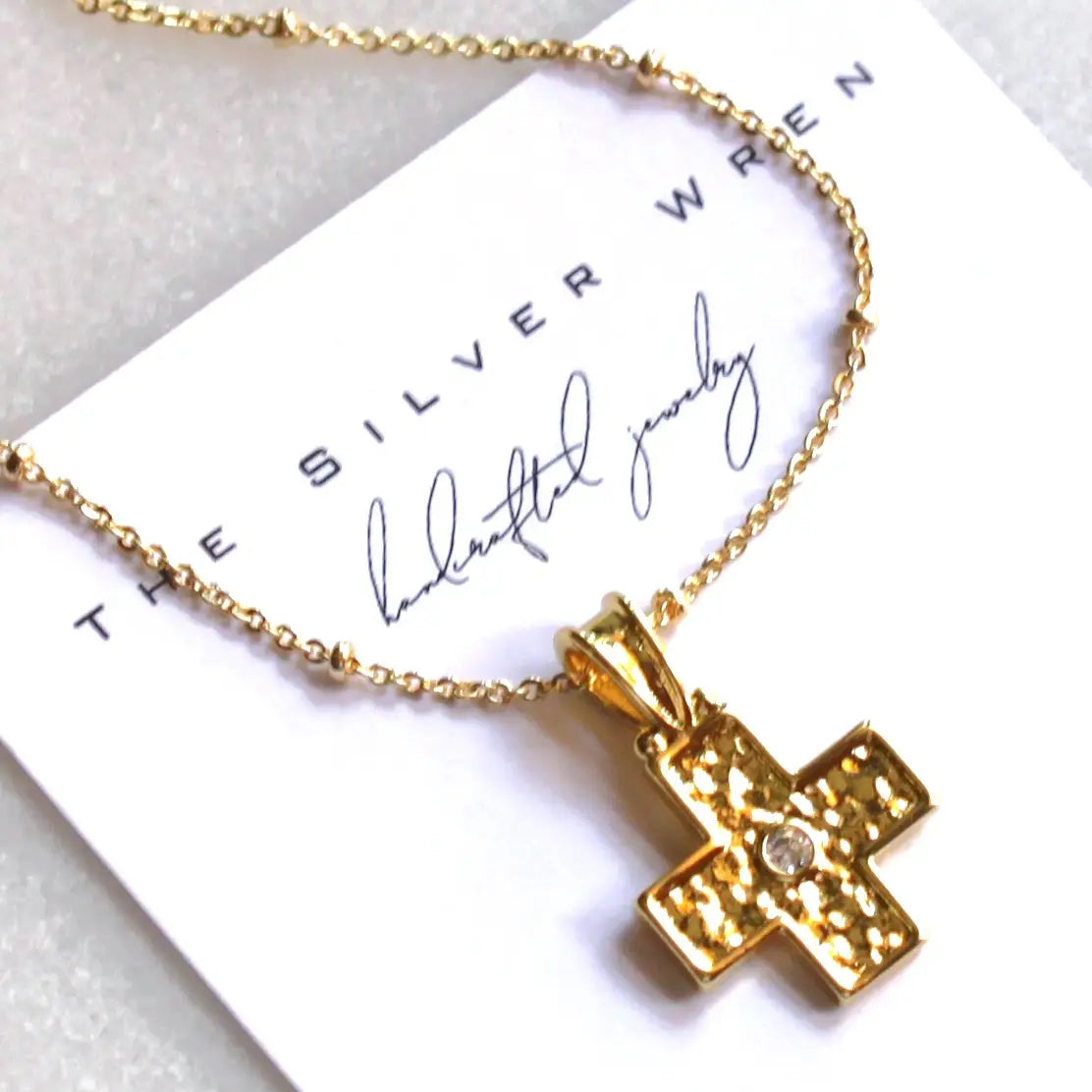 Gold Cross Pendant Necklace