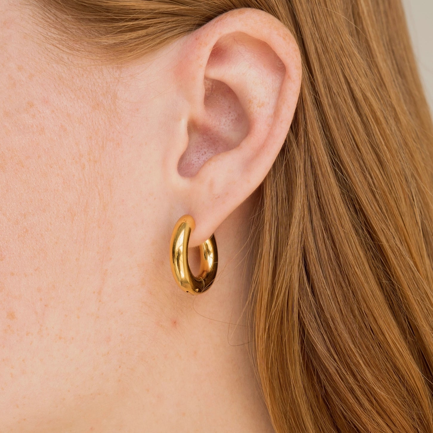 Waterproof 12mm Chunky Gold Hoops