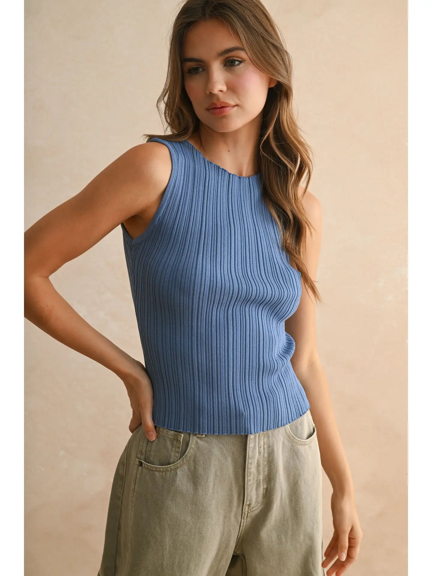 Viscose Ribbed Knitted Top