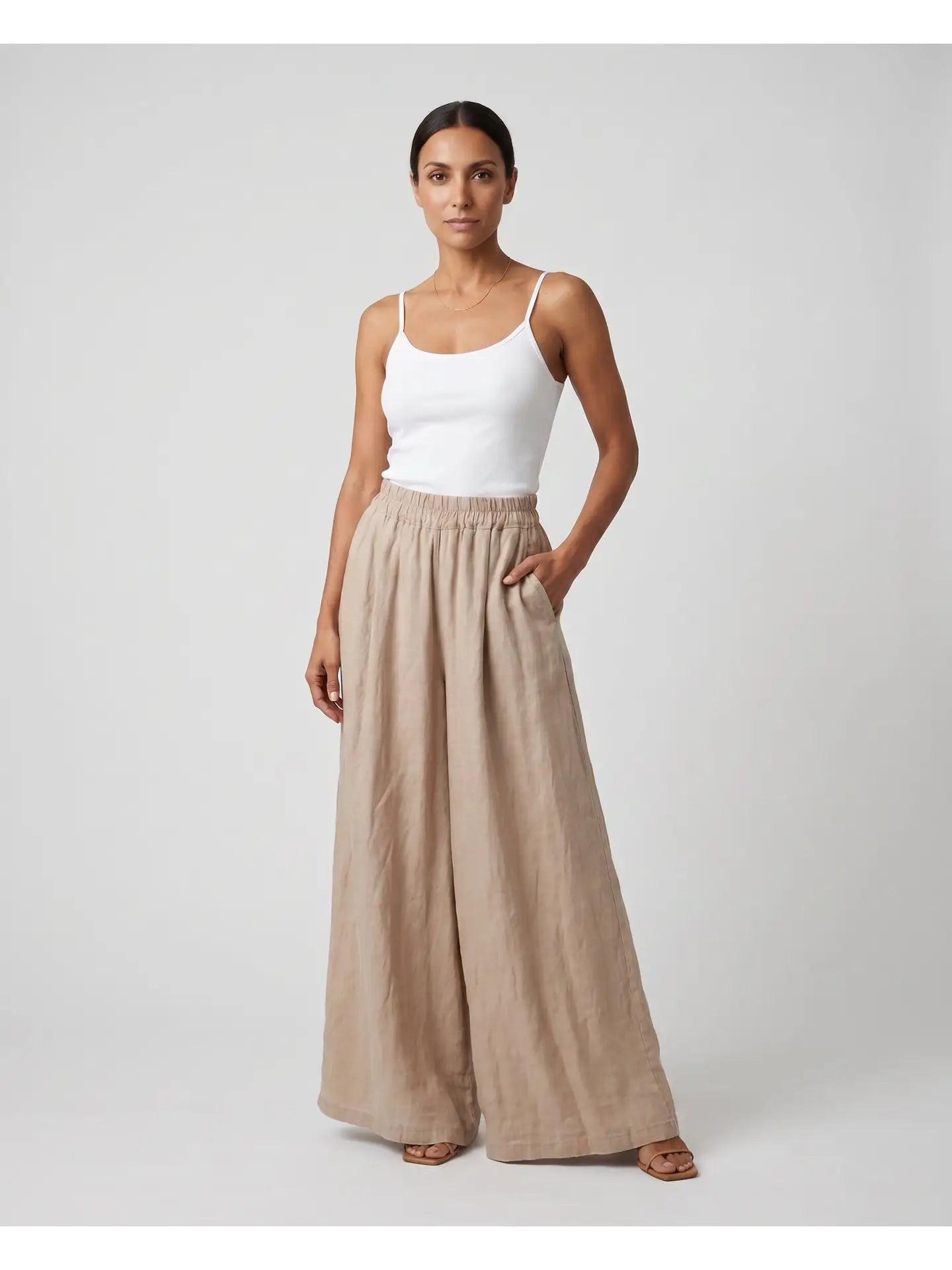 Angelena Linen Wide Leg Pant