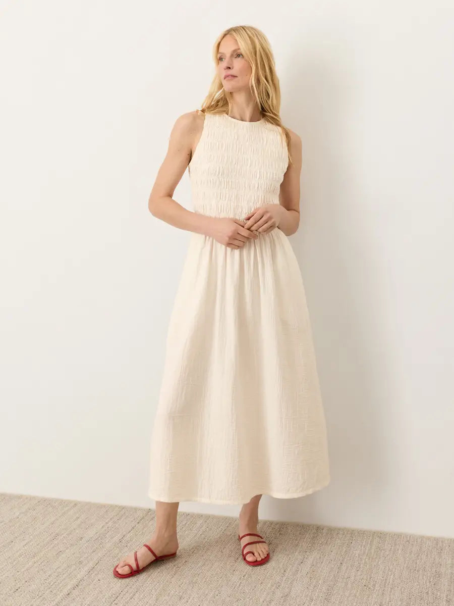 Coastal Double Gauze Smocked Dress