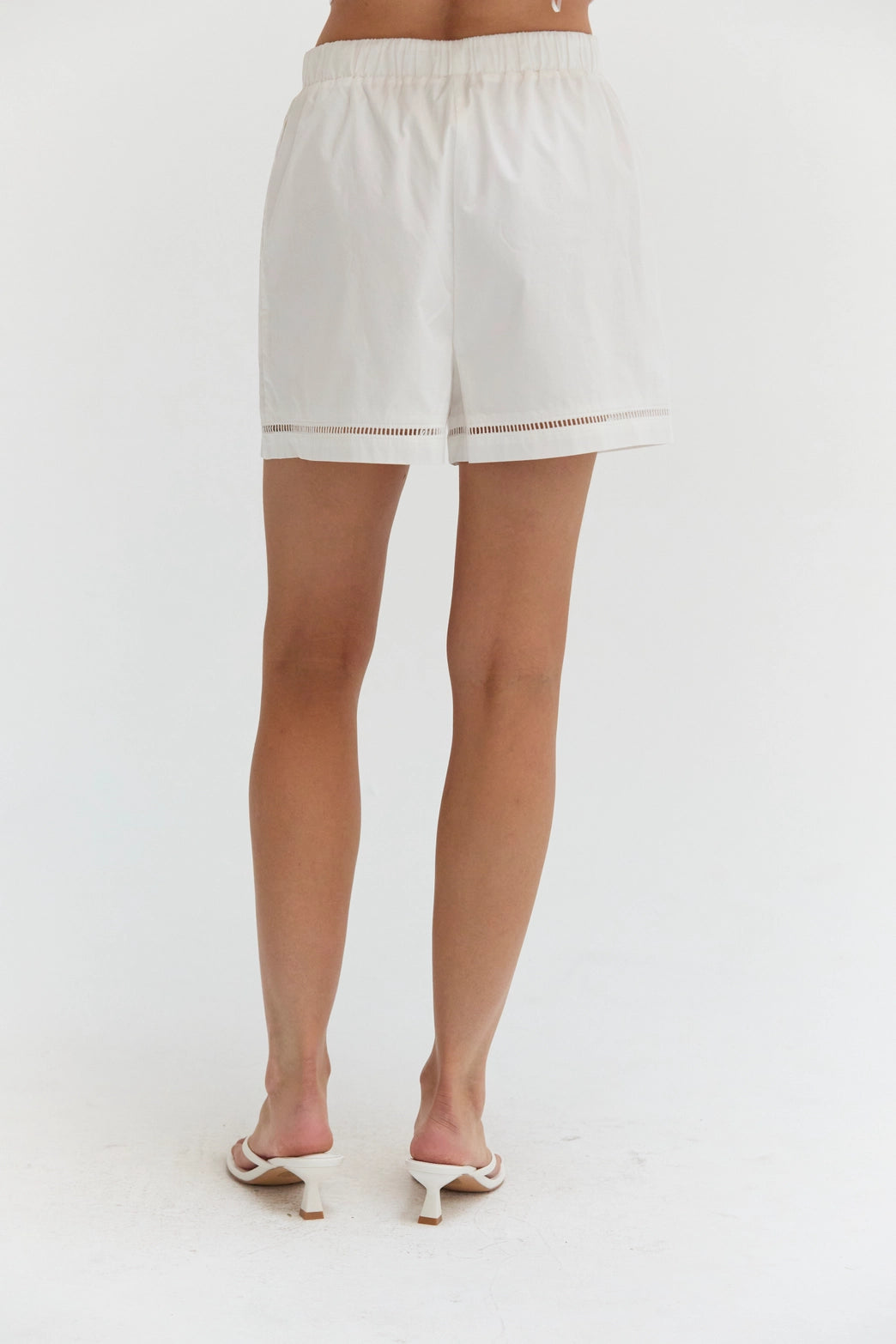 Reese Poplin Lattice Trim Shorts