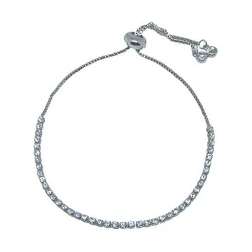 Steph Silver Diamond Chain Slider Bracelet