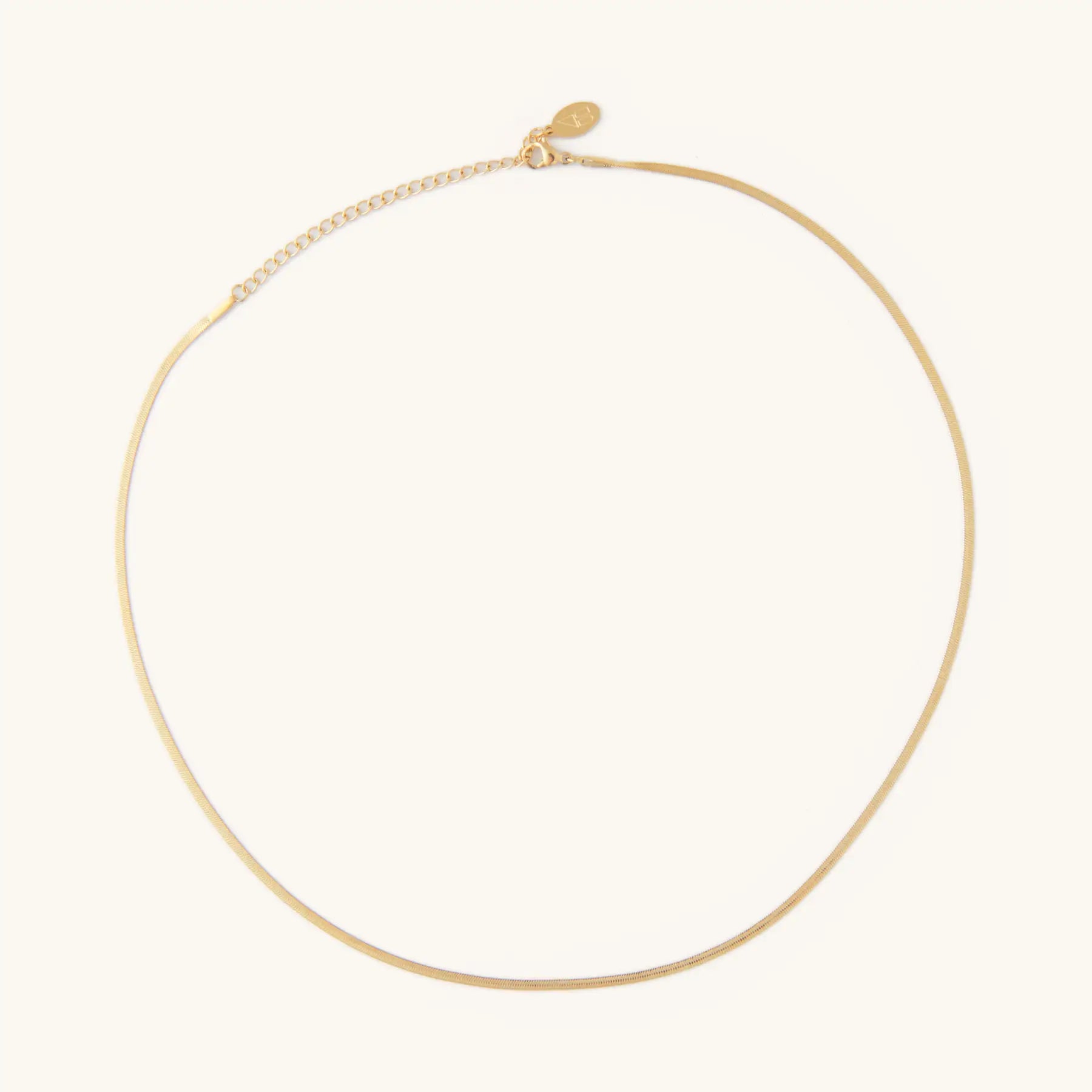 Micro Gold Herringbone Necklace