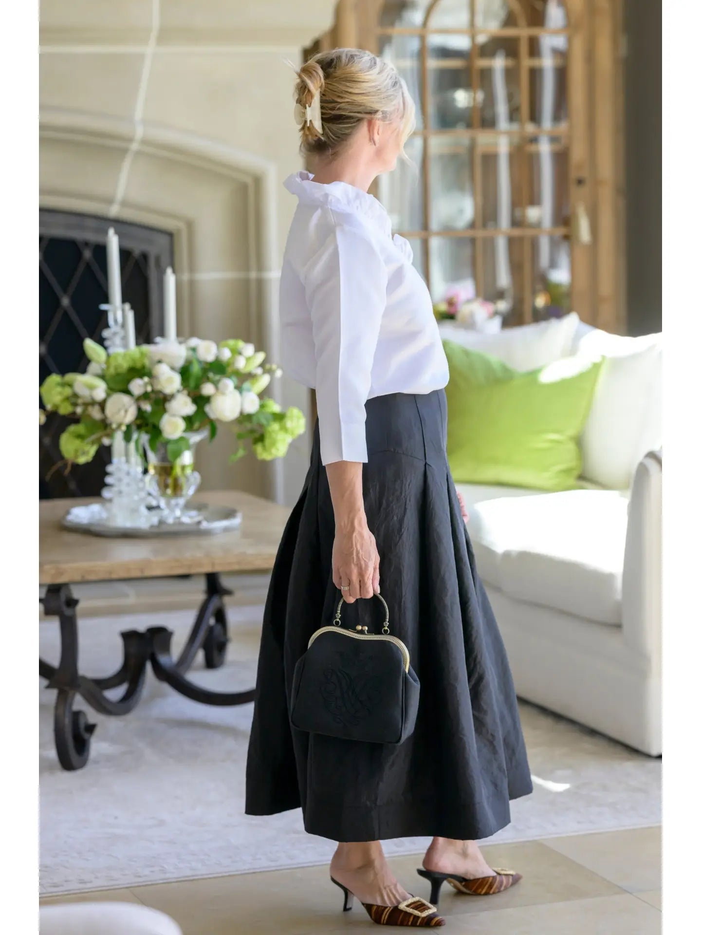 Darcy Snow White Taffeta Top
