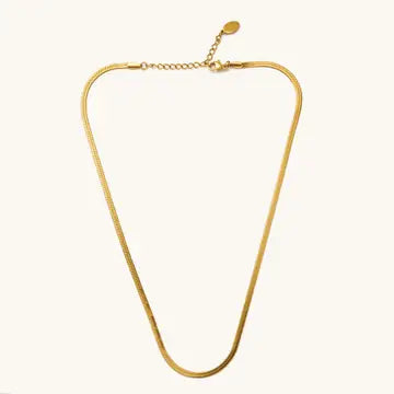 Gold Herringbone Necklace-3mm