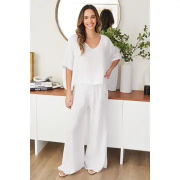 Linen Dolman Sleeve Crop Top