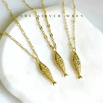 Gold Fish Pendant Necklace - Nixi