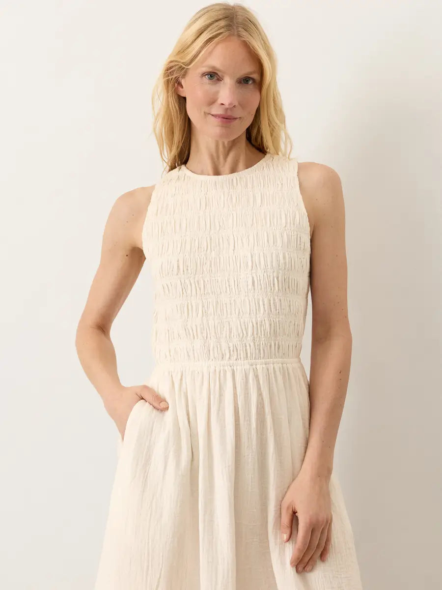 Coastal Double Gauze Smocked Dress