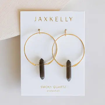 Gold Gemstone Hoops