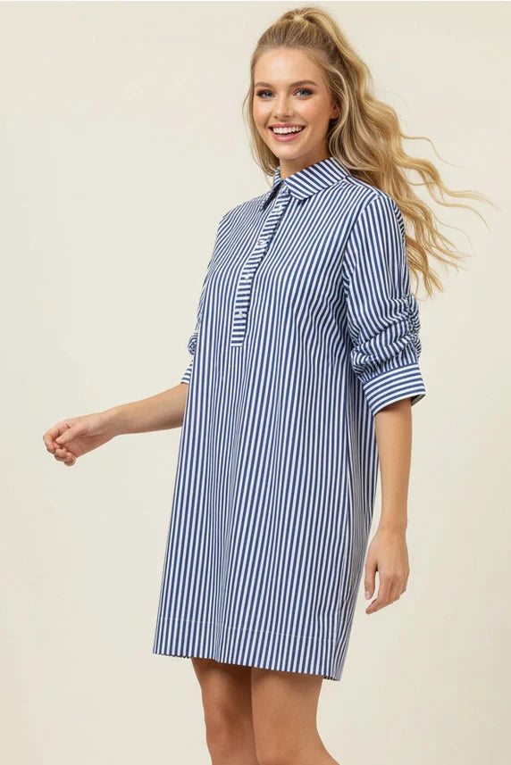 Kentucky Stripe Button Down Mini Dress
