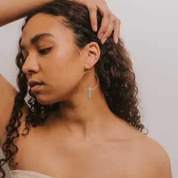 Gold Gemstone Hoops