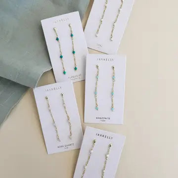 Gemstone Chain Drop Earring
