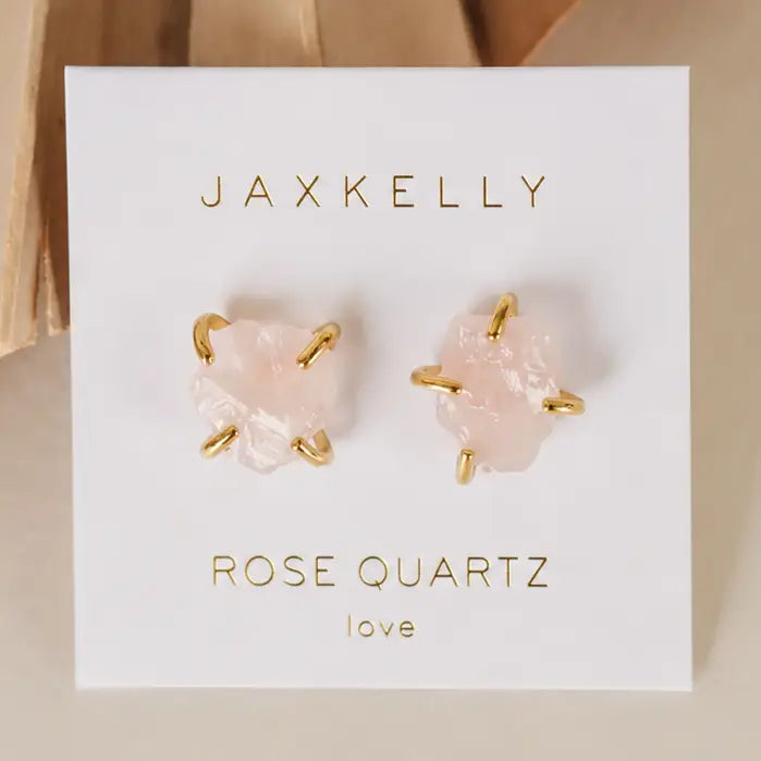 Gemstone Prong Gold Earrings