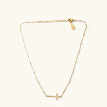 Waterproof Gold Heavenly Cross Necklace