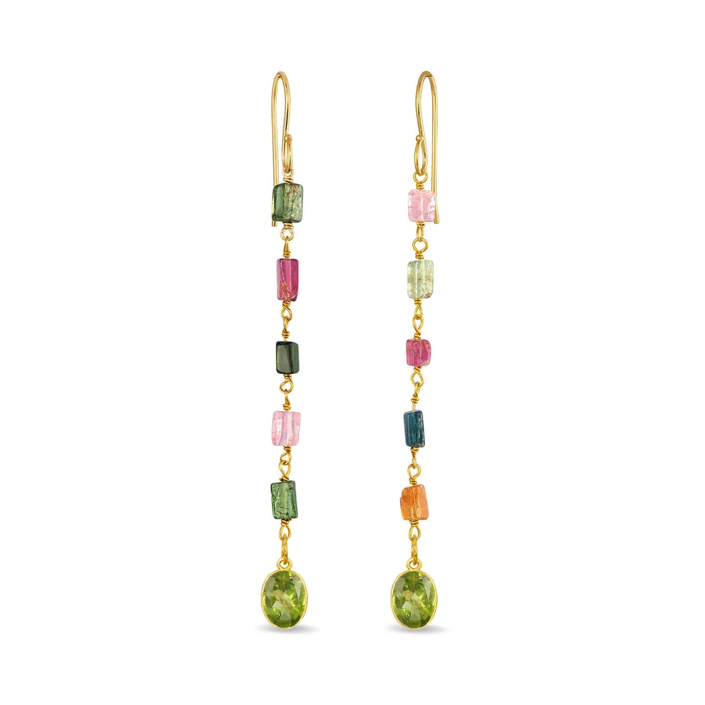 Tourmaline & Peridot Dangles