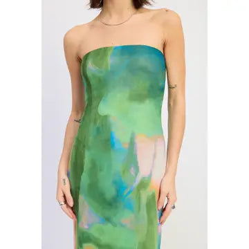 Printed Midi Tube Dress