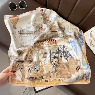 French Vintage Silk Scarf