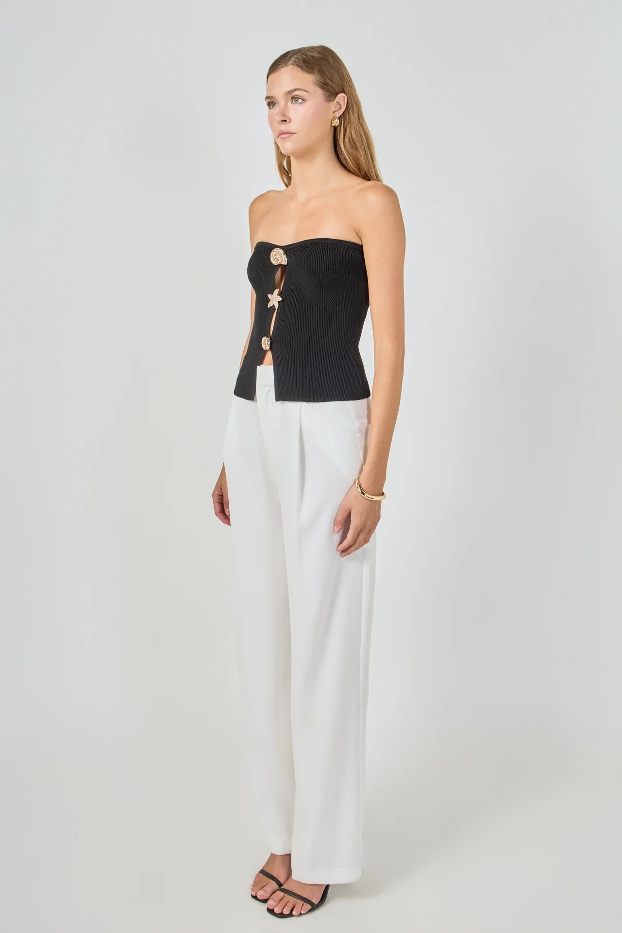 Seashell Trim Tube Knit Top