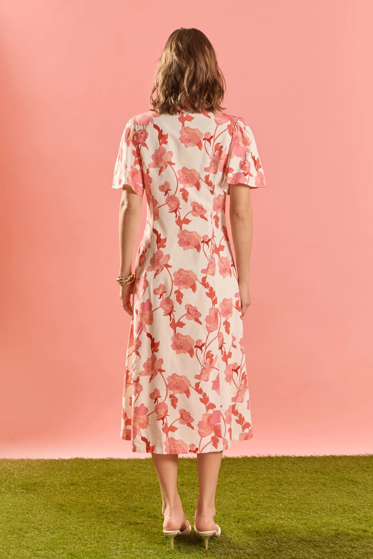 Floral A-Line Mini Shirt Dress