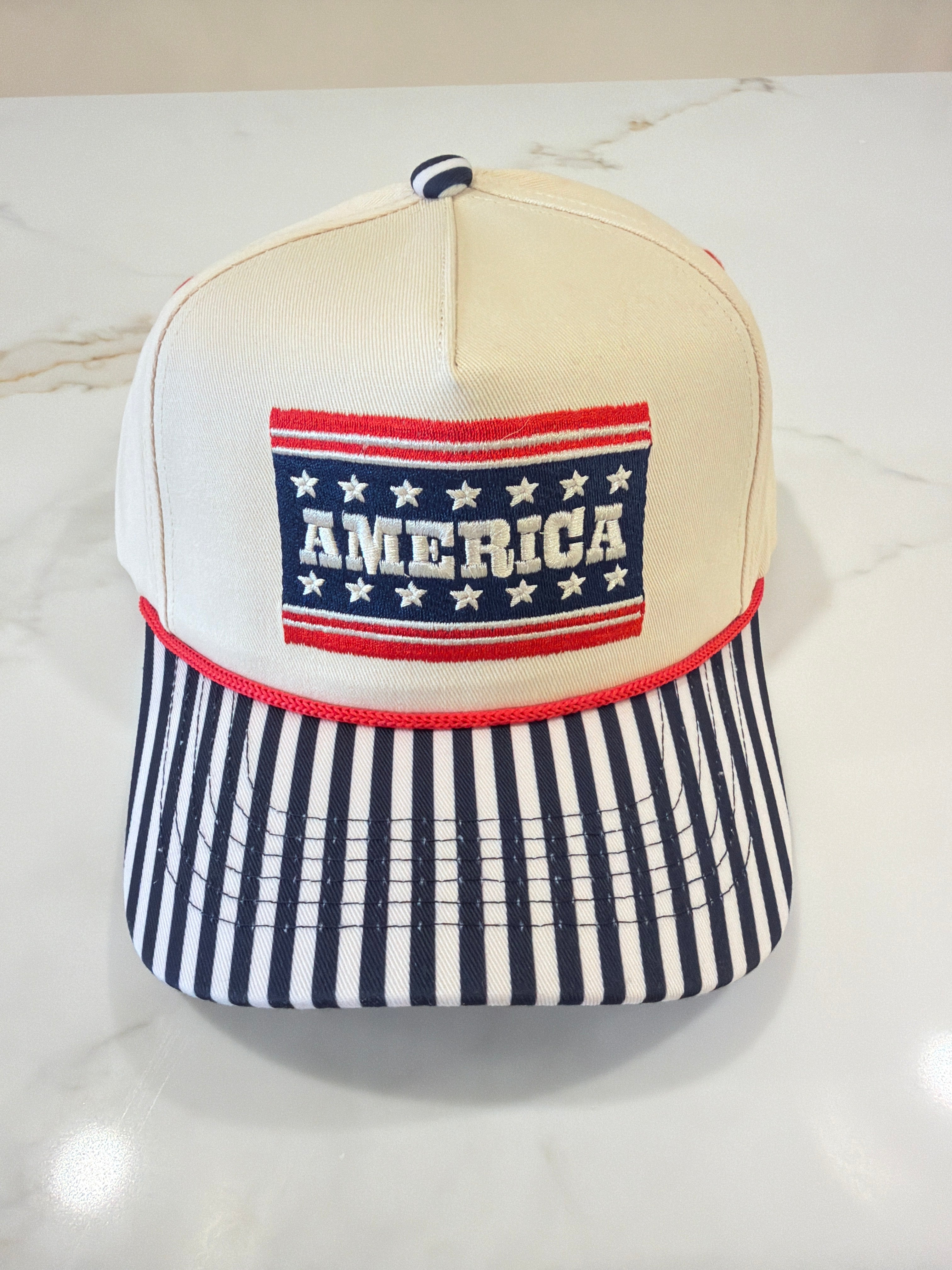 America Striped Canvas Cap