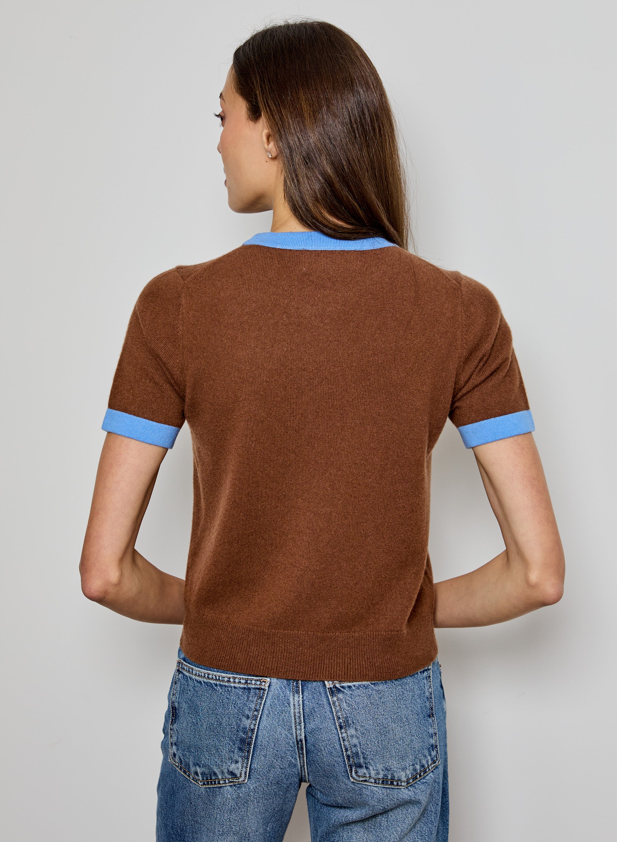 Contrast Cashmere Tee