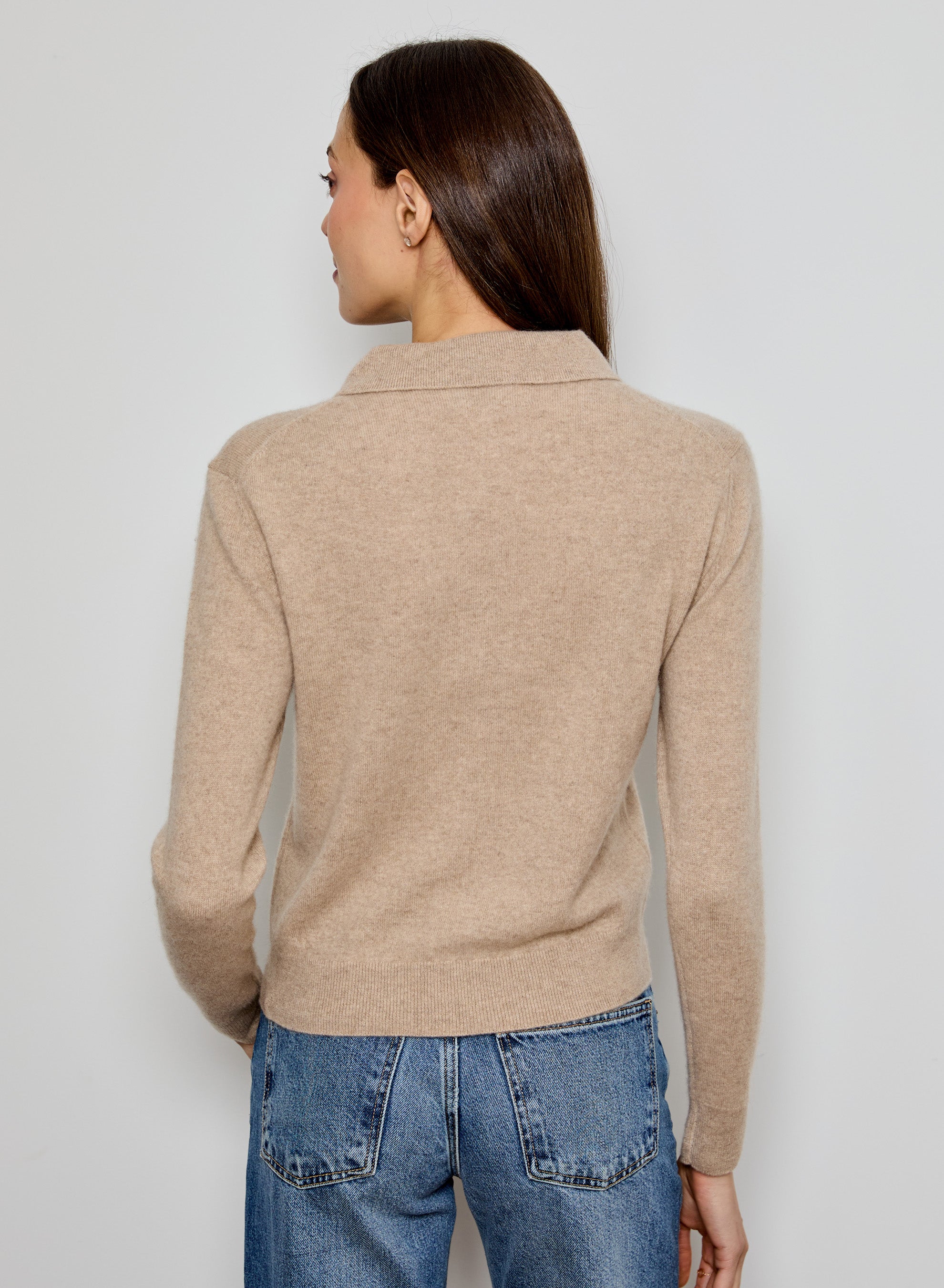 V-Neck Cashmere Polo Cardigan