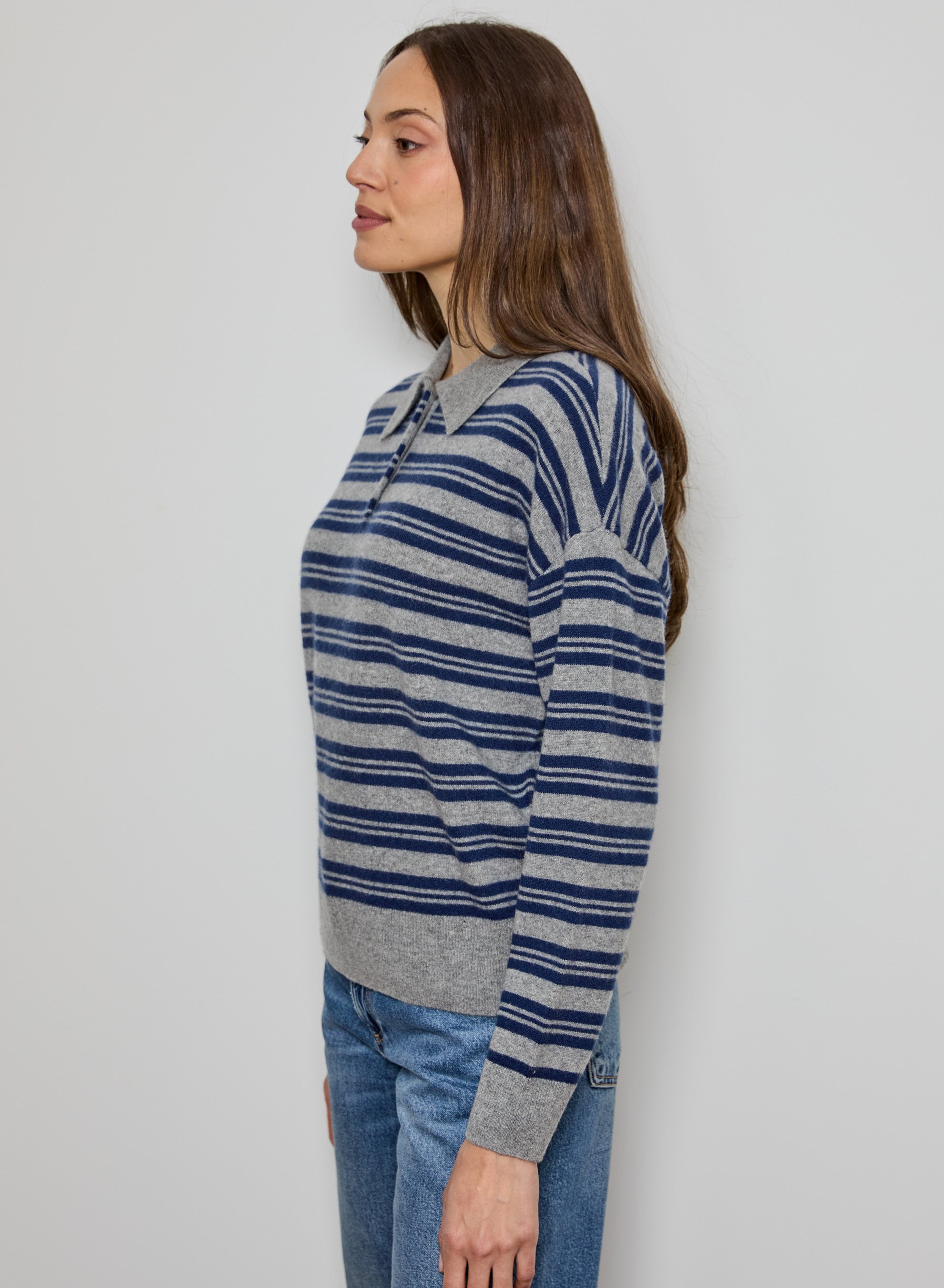Stripe Cashmere Polo