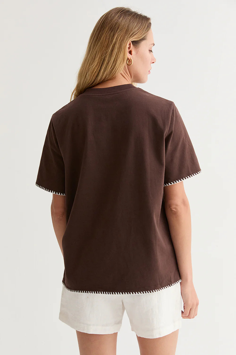 Olivia Blanket Stitch Boxy T-Shirt
