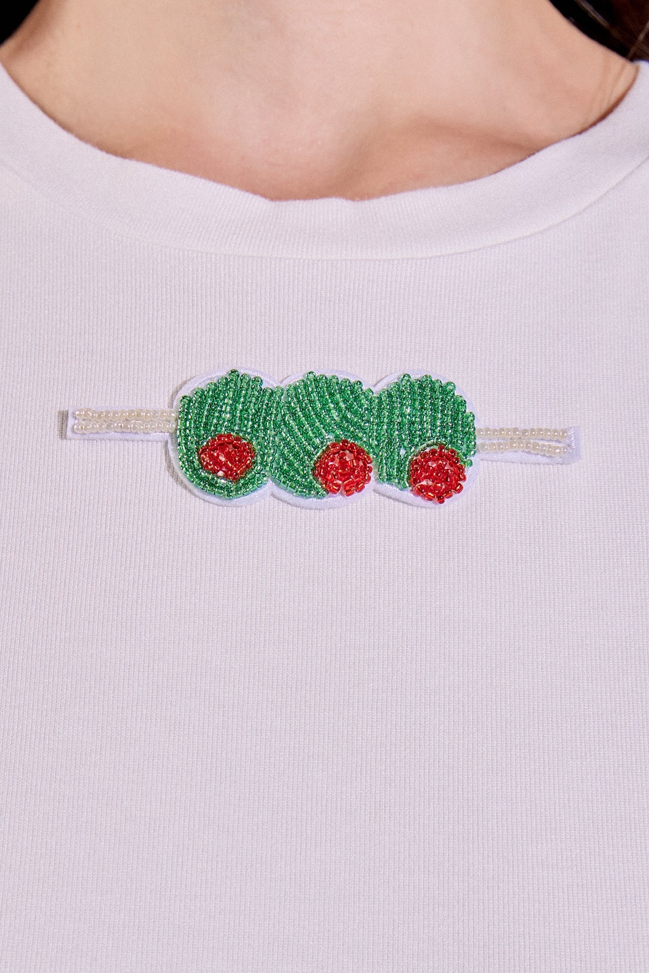 Beaded Olive Baby Tee