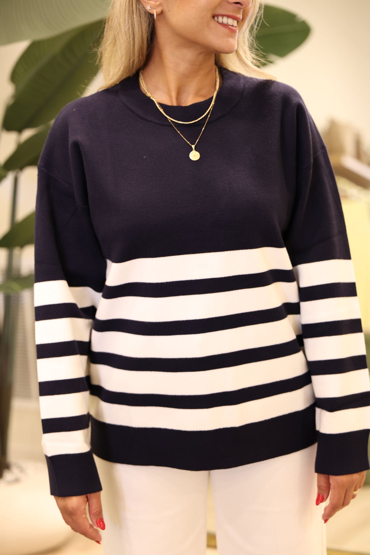 Stripe Round Neck Sweater