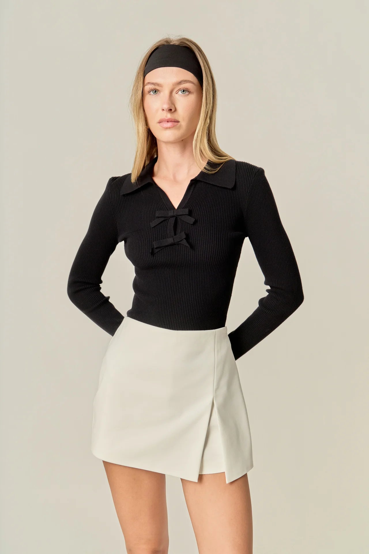 Slit Detail High Waisted Skort
