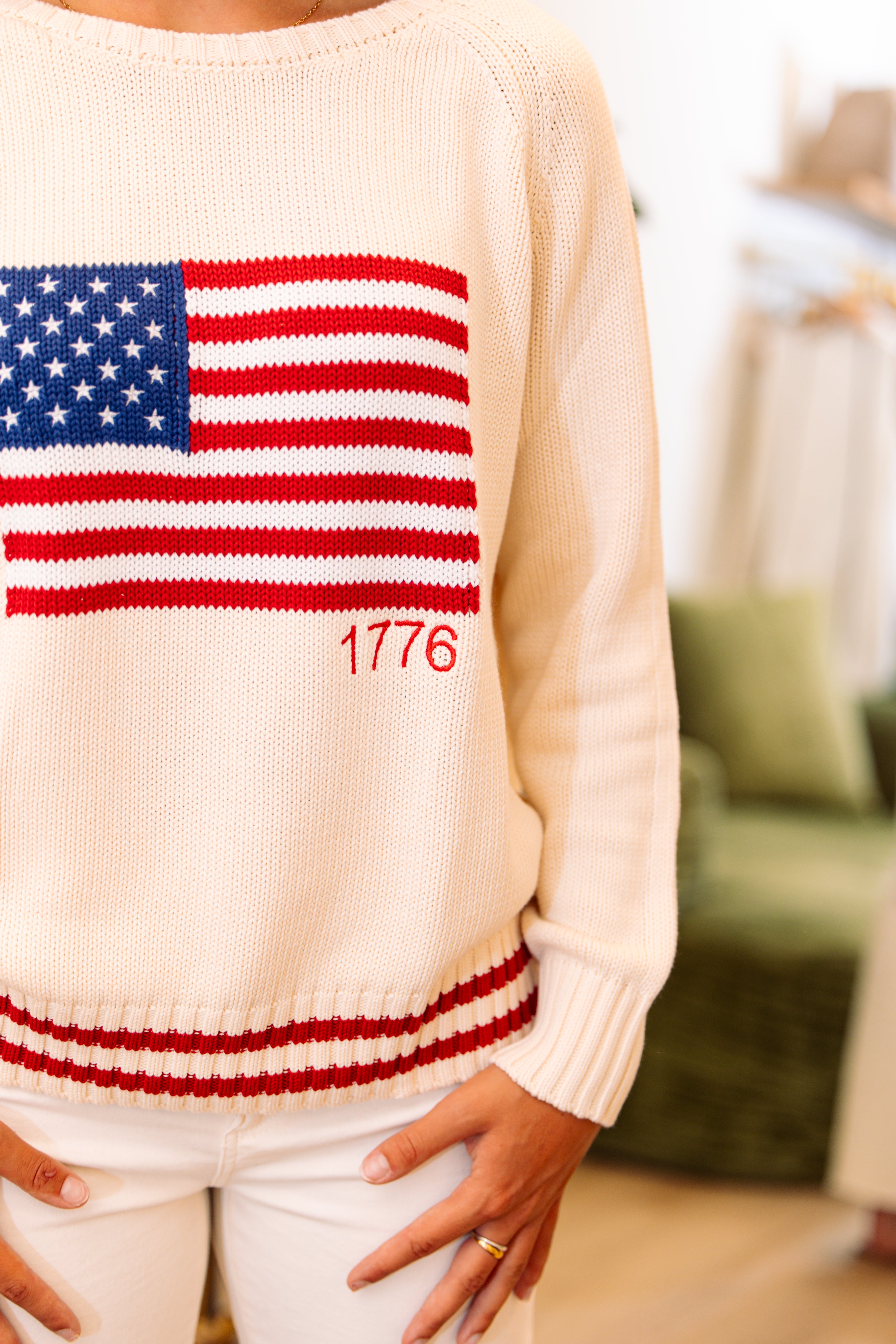 Vintage 1776 Campus Flag Sweater