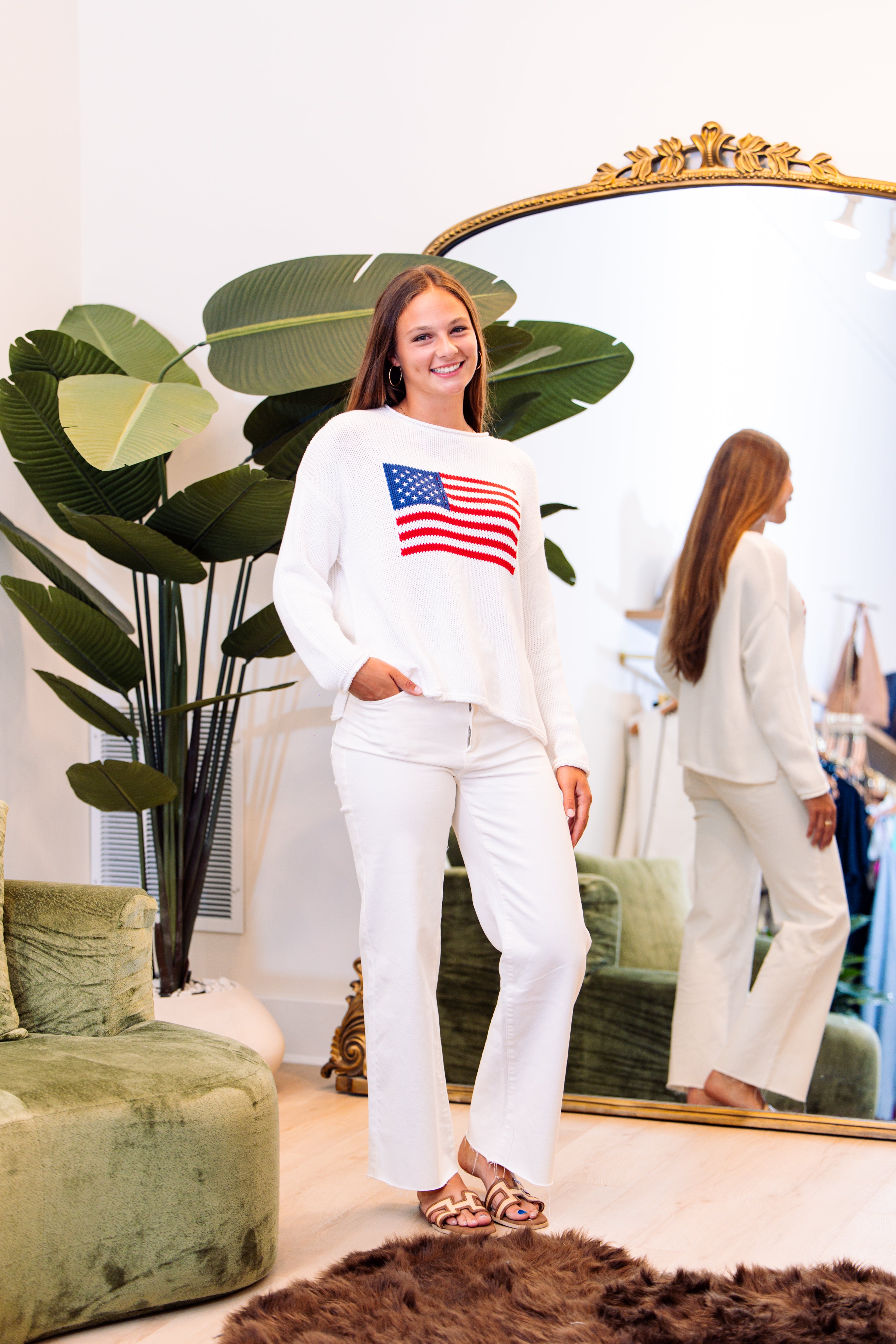Chloe Flag Roll Neck Sweater
