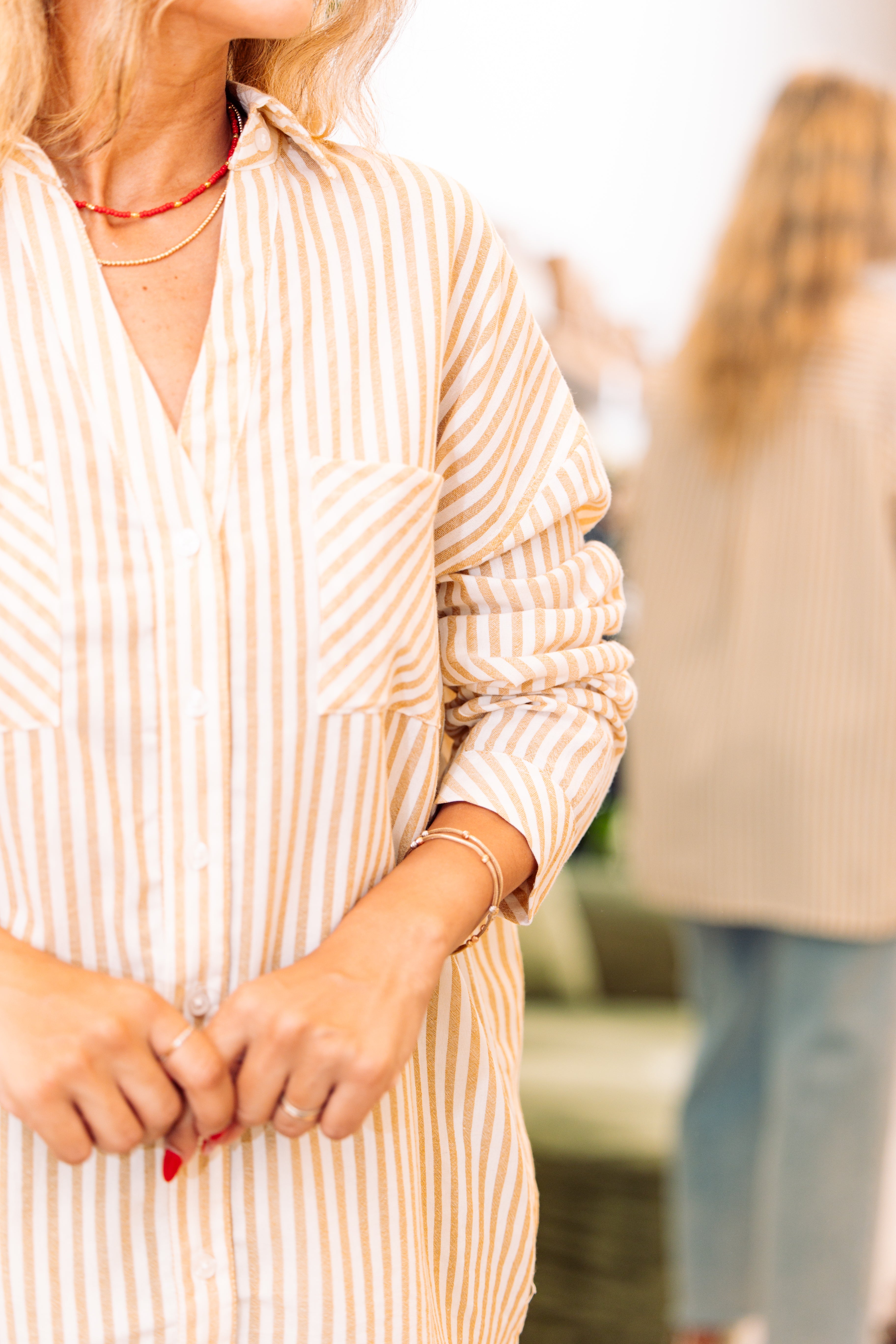 Striped Pattern Button Down Shirt