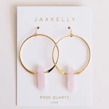 Gold Gemstone Hoops