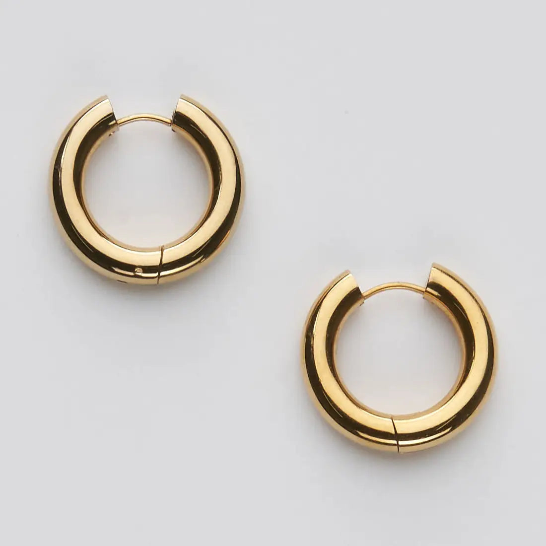 Waterproof 12mm Chunky Gold Hoops