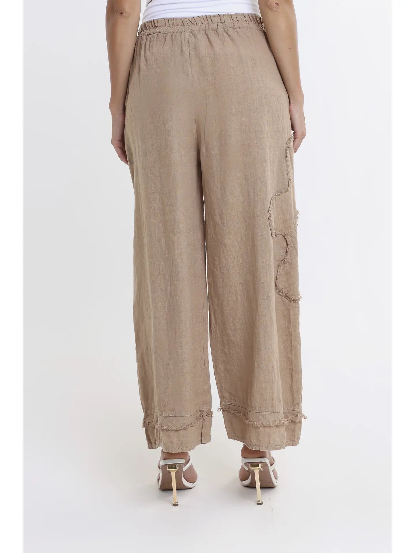 Flower Yvette Raw Edge Linen Pant