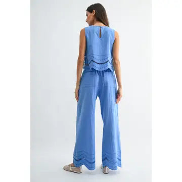 Embroidered Cotton Pant