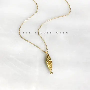 Gold Fish Pendant Necklace - Alma